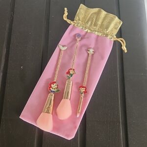 Ariel-Themed Makeup Brush Set with Pink and Gold Accents